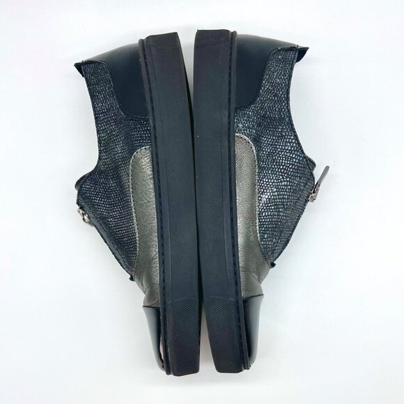 The Flexx Metallic Zip Front Slip-On Sneakers Black Gray Size 8.5 - Picture 5 of 10